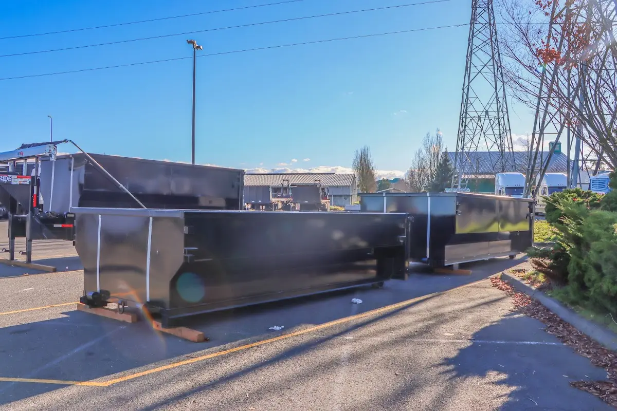 Roll-off dumpster ready for waste disposal at job site for 8 Yard Dumpster Rental in Umatilla
